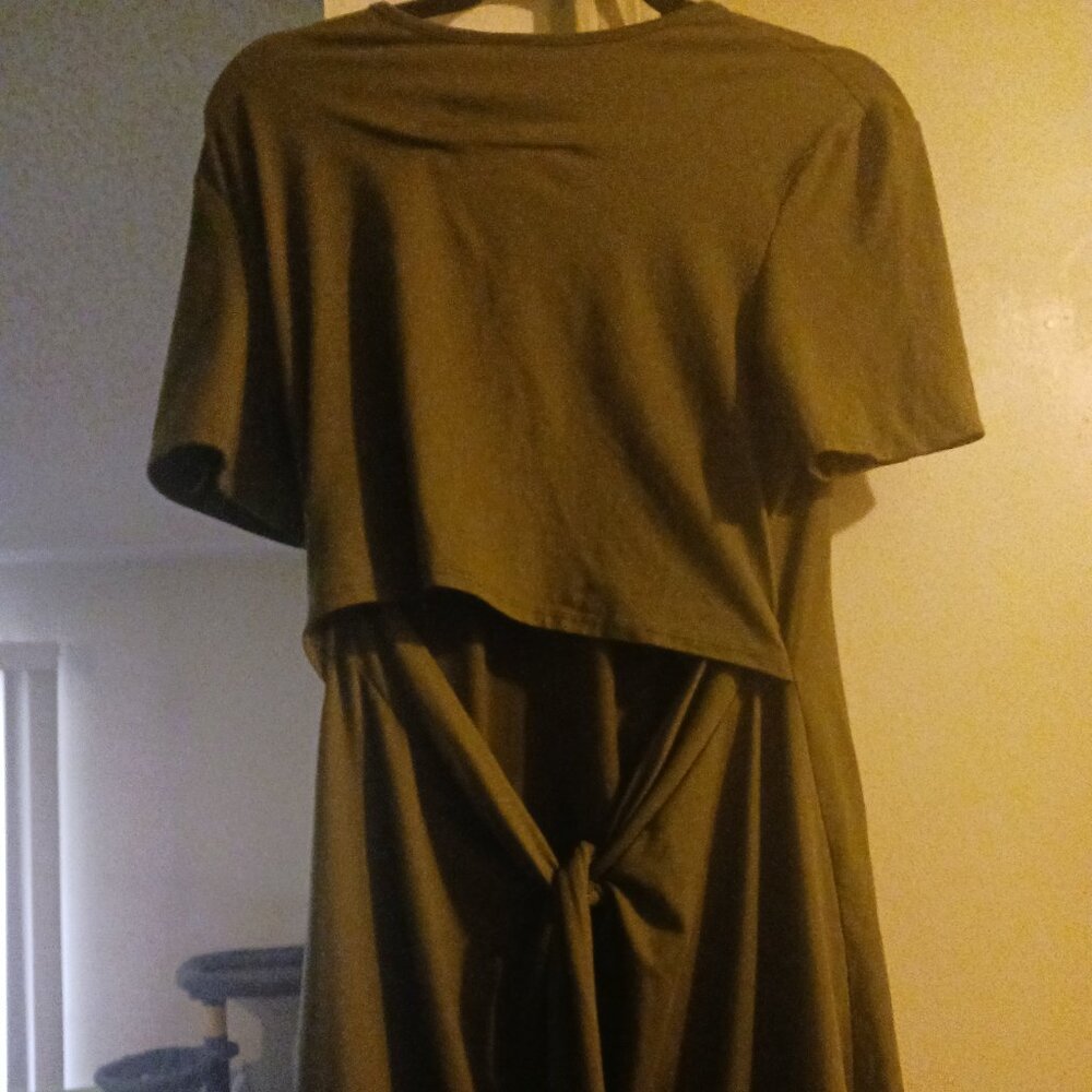 Olive Green Backless Dress